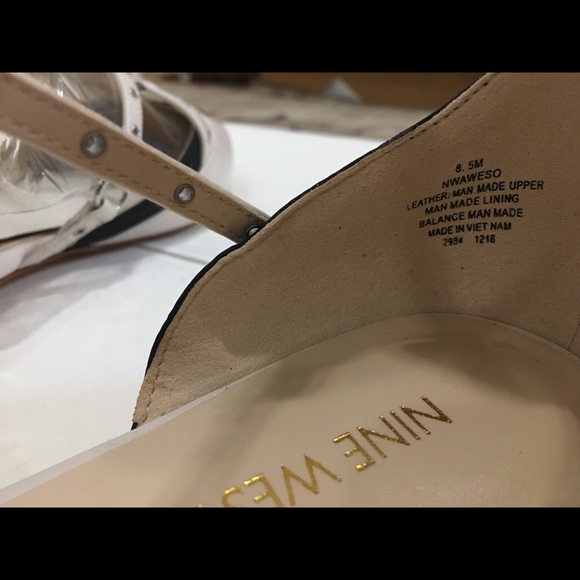 NEW Nine West Strappy Pointy Toe Leather Flats - Picture 5 of 6